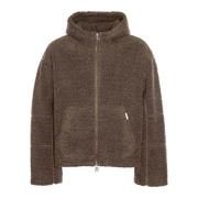 Fleecejack met capuchon en contraststiksels Represent , Beige , Heren