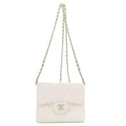 Pre-owned Leather wallets Chanel Vintage , White , Dames