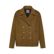 Kasjmier Peacoat met Metalen Knopen Forte Forte , Brown , Dames