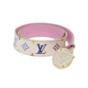 Pre-owned Canvas belts Louis Vuitton Vintage , White , Dames