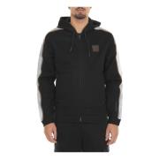 Hoodie met rits en contrastdetails Emporio Armani EA7 , Black , Heren