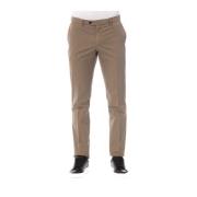 Stijlvolle Broek met Knoop en Rits Trussardi , Brown , Heren