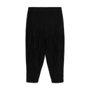 Zwarte Plissé Elastische Taille Broek Issey Miyake , Black , Dames