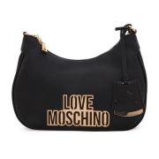 Halvemaanvormige tas met rits Love Moschino , Black , Dames