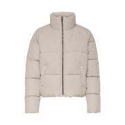 Korte Puffer Jas in Pumice Stone Only , Beige , Dames