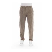 Chino Broek - Knoop- en Ritssluiting Baldinini , Beige , Heren