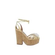 Pre-owned Polyester sandals Aquazzura Pre-owned , Beige , Dames