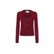 Stijlvolle Gebreide Cardigan Sweater Thom Browne , Red , Dames