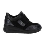 Leren Sneakers voor Vrouwen Cinzia Soft , Black , Dames