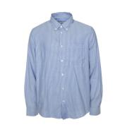 Arne Gestreept Overhemd met Button-Down Kraag Nn07 , Blue , Heren