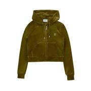 Fluwelen Hoodie in Groen Juicy Couture , Green , Dames