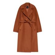 Bruine wollen lange jas Max Mara , Brown , Dames