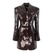 Paillet Blazer Jurk Bruin Rotate Birger Christensen , Brown , Dames