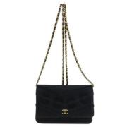 Pre-owned Canvas wallets Chanel Vintage , Black , Dames