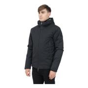 Zwarte gewatteerde jas voor mannen Emporio Armani EA7 , Black , Heren