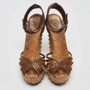 Pre-owned Leather sandals Gucci Vintage , Brown , Dames