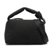 Zwarte Tas met Kettingdetail en Logo Plaat JW Anderson , Black , Dames