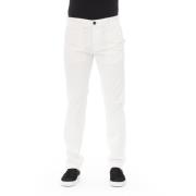 Chino Broek - Effen Kleur - Trendy Baldinini , White , Heren