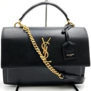 Pre-owned Leather handbags Yves Saint Laurent Vintage , Black , Dames