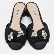 Pre-owned Fabric sandals Miu Miu Pre-owned , Black , Dames