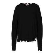 Vintage Merino Wol Trui Ottod'Ame , Black , Dames