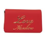 Schoudertas met Metalen Ketting en Zakken Love Moschino , Red , Dames