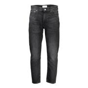 Hoge Taille Denim Jeans, Geborduurd, Gewassen Effect Calvin Klein , Gr...