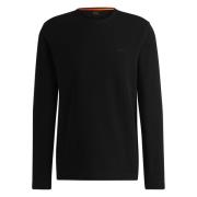 Wafelstructuur Logo Longsleeve Hugo Boss , Black , Heren