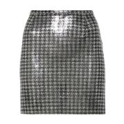 Mini Rok Zilver Zwart V306 Paco Rabanne , Gray , Dames