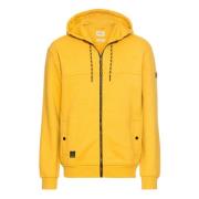 Katoenmix Sweat Jacket Camel Active , Yellow , Heren