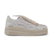 Witte leren sneakers met logo Premiata , White , Dames