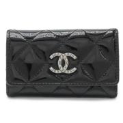 Pre-owned Leather key-holders Chanel Vintage , Black , Dames