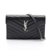 Pre-owned Leather shoulder-bags Saint Laurent Vintage , Black , Dames