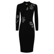 Bloemen Zwarte Jurk met Lange Mouwen Blugirl , Black , Dames