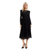 Zwarte Kant Midi Jurk Self Portrait , Black , Dames