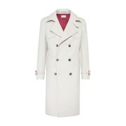 Witte Wollen Streepjas Brunello Cucinelli , White , Heren