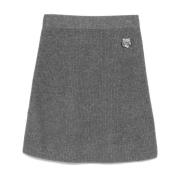 Grijze Gebreide Rok met Vos Motief Maison Kitsuné , Gray , Dames