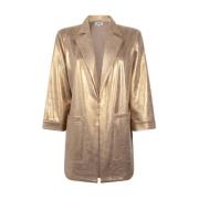 Metallic Suedine Blazer Wonder Zoso , Yellow , Dames