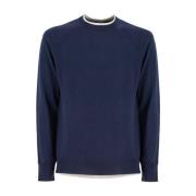 Fijn Garen Crew-Neck Jumper Eleventy , Blue , Heren