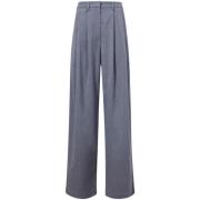 Hoge taille flanellen broek, wijde pijpen Proenza Schouler , Gray , Da...