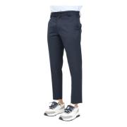 Elegante Blauwe Slim Fit Broek Golden Craft , Blue , Heren