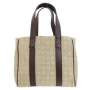 Pre-owned Canvas handbags Bvlgari Vintage , Beige , Dames