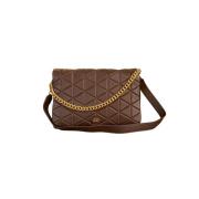 Stijlvolle Leren Tas La Carrie , Brown , Dames