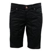 Zwarte katoenen Bermuda shorts met 5 zakken Jeckerson , Black , Heren