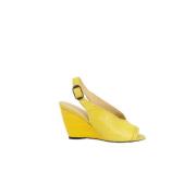 Pre-owned Leather sandals Balenciaga Vintage , Yellow , Dames