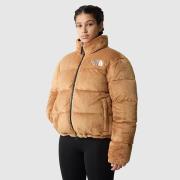 Velour Nuptse Jas The North Face , Brown , Dames