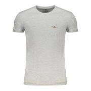 Grijze T-shirt met korte mouwen en contrastdetails voor heren Aeronaut...