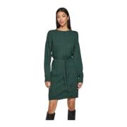 Jurk met lange mouwen en tailleband Vila , Green , Dames