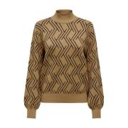 Hoge hals trui voor vrouwen Only , Brown , Dames