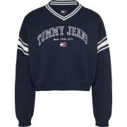 Casual V-hals Sweaters Tommy Jeans , Blue , Dames